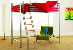 Available in a variety of materials and colours. High Sleeper Beds are ideal for small kids rooms to help improve storage